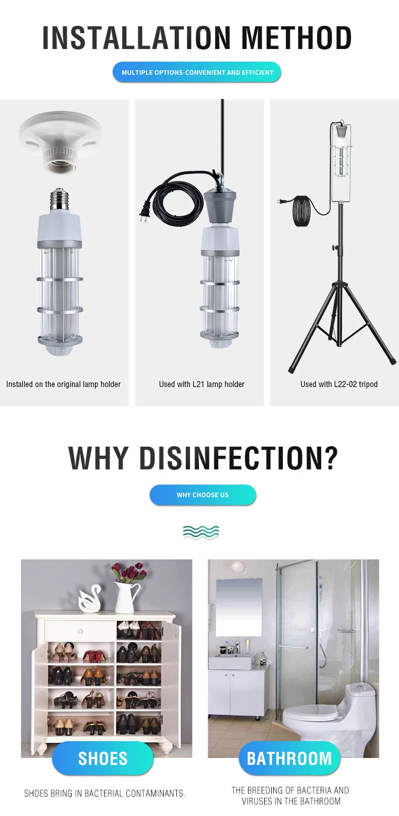 60W Intelligent 254nm UVC Lamp with Remote Control