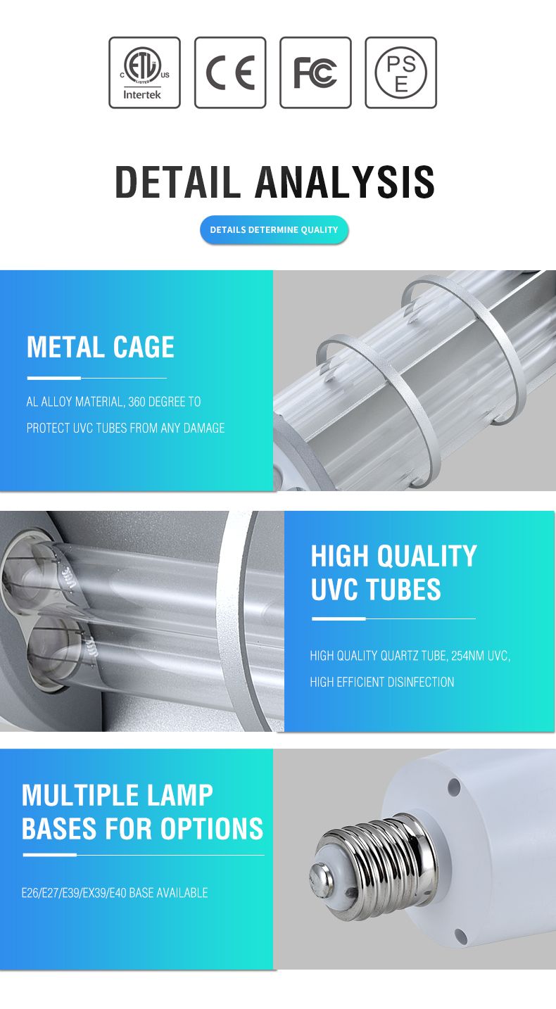 80W UVC Portable Light for Air and Surface Disinfection