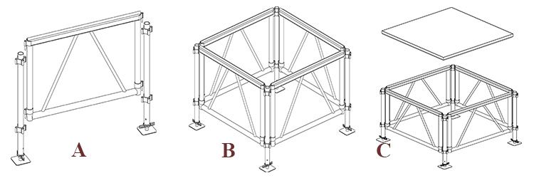Adjustable Moving Stage Aluminum Portable Stage for Performance