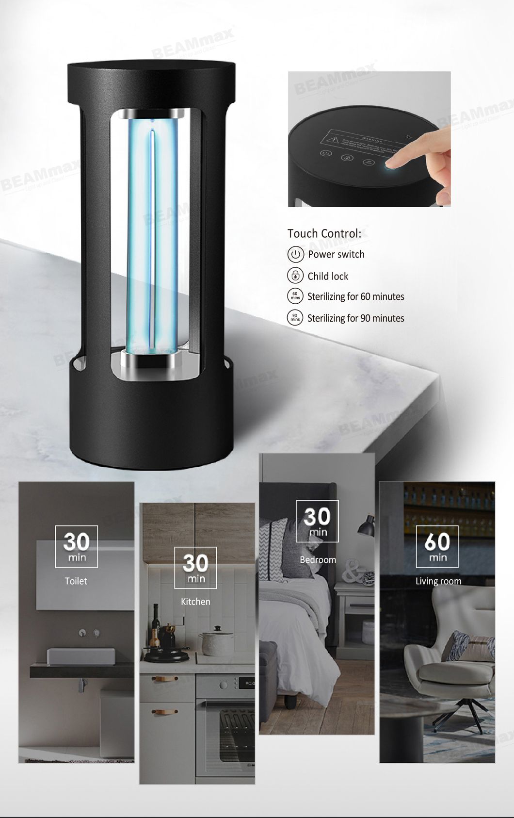 China Manufactures Mini Table 254nm Model Sterilizer Germicidal Disinfection UV Lamp