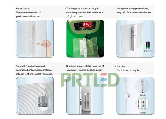 Full Color Glass Transparent LED Display for Outdoor Indoor Advertising (P3.9, P7.8)