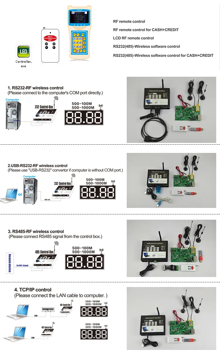 Good Quality 8888 Remote Control 7segment Digital LED Gas Price Signs for Petrol Station