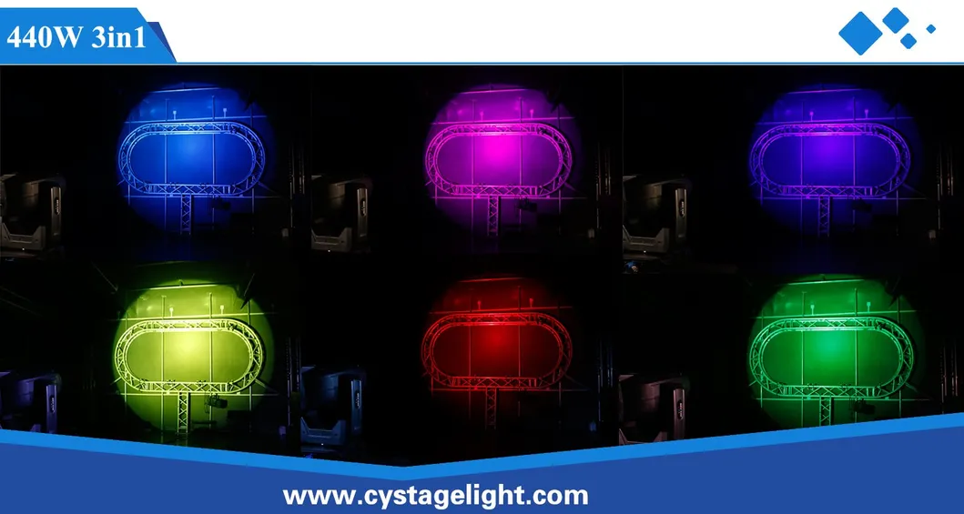 High Power Cmy Stage Light 440W Beam/Spot/Wash 3in1 Moving Head