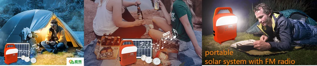 Home Camping Portable Solar Lighting System with MP3 FM Radio TF Function
