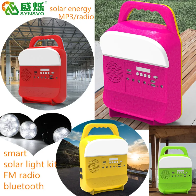 Home Camping Portable Solar Lighting System with MP3 FM Radio TF Function
