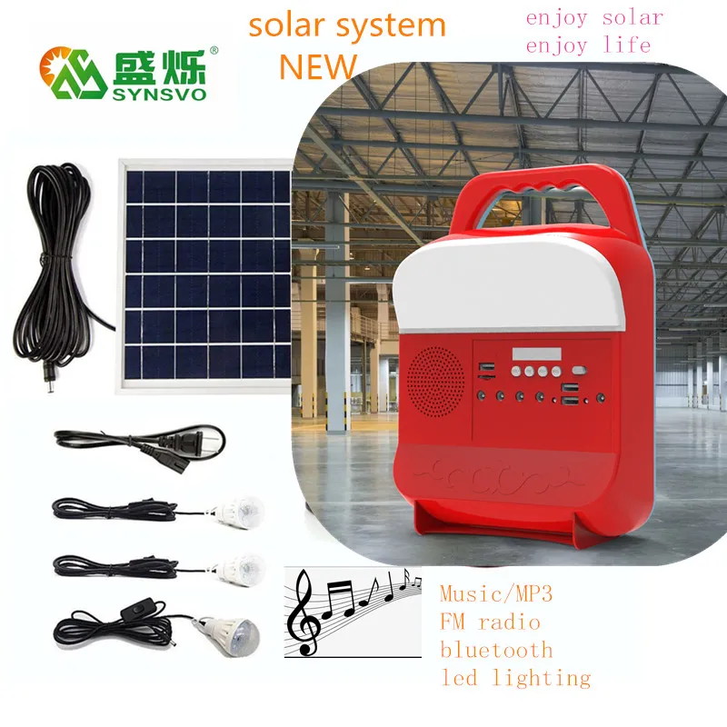 Home Camping Portable Solar Lighting System with MP3 FM Radio TF Function
