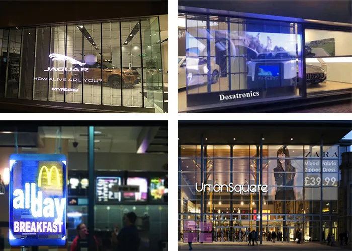 IP40 80% Transparency Rate Indoor LED Display for Glass Wall Mounting