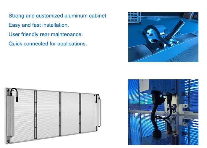 IP40 80% Transparency Rate Indoor LED Display for Glass Wall Mounting