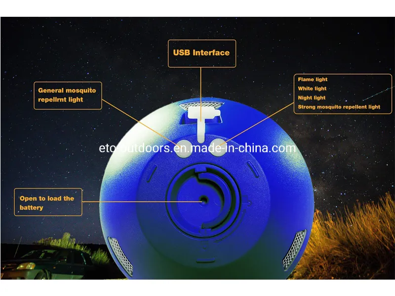 Multifunction Flames Lamp White Light Night Lamp Mosquito Killer Camping Lantern