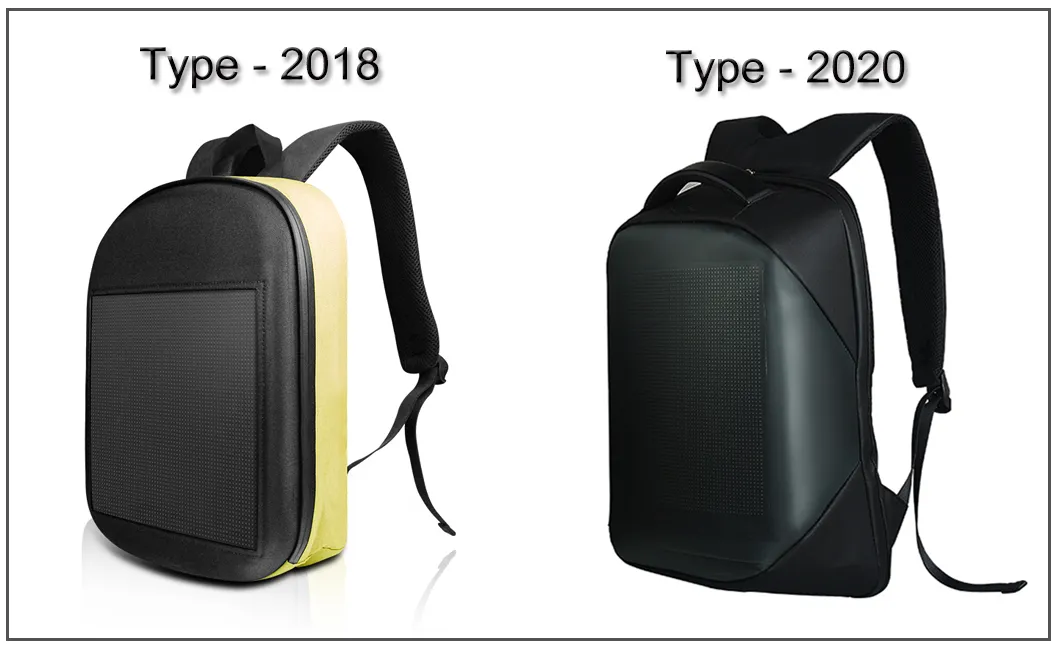 New Style Backpack Colorful LED Backpack with WiFi Connecting and Changing Image Smart Backpack