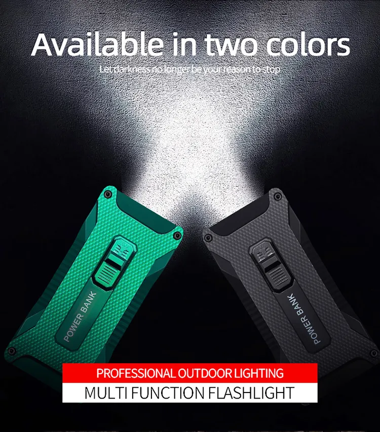 Outdoor Multi Function 2W Night Lamp Dual USB Rechargeable 4000mAh Power Bank LED Flashlight