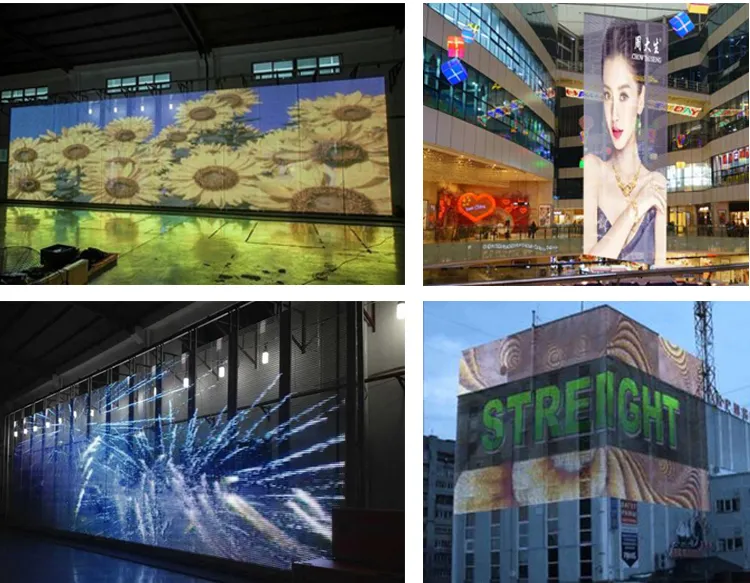 Outdoor Waterproof Transparent LED Curtain Display