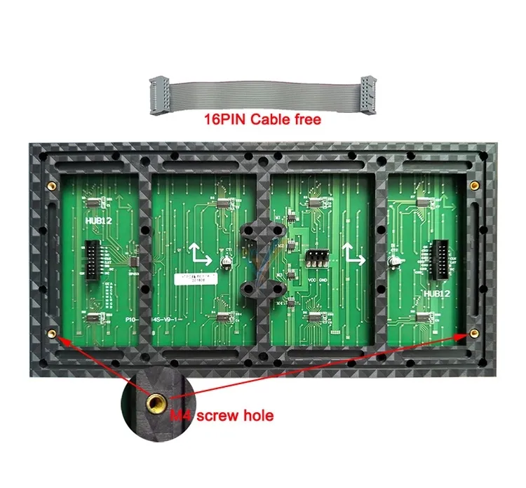 P10 320X160 mm Single Color Green Panel 32X16 Pixel Semi Outdoor Single Color LED Sign Module