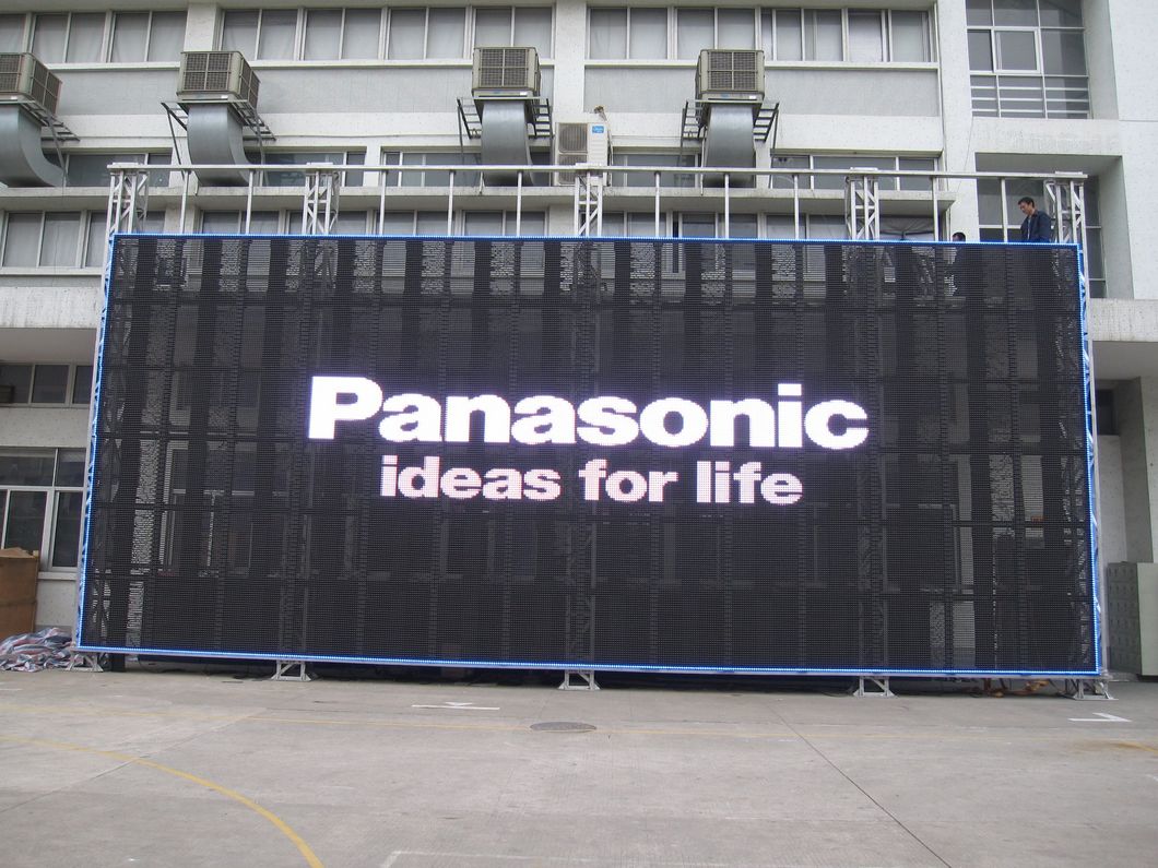 P15.625mm Outdoor Transparent LED Advertising Curtain Display