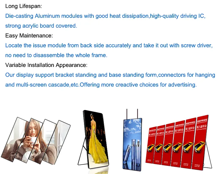 P2.5 Fine Pitch 1920 X 576mm Indoor LED Poster Screen for Shopping Mall