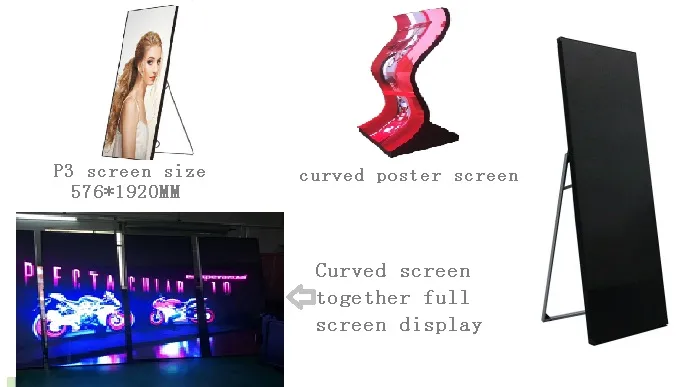 P2 P2.5 P3 Full Color Advertising Mirror Display LED Poster Screen