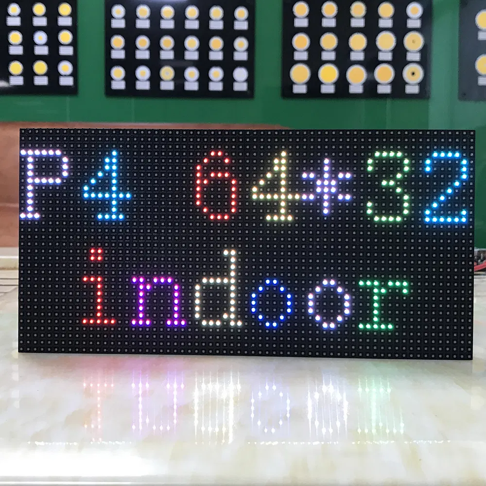 P4 SMD2121 RGB Full Color LED Display Module, Indoor LED Panel, 1/16 Scan 256*128mm, Text, Pictures, Video Show