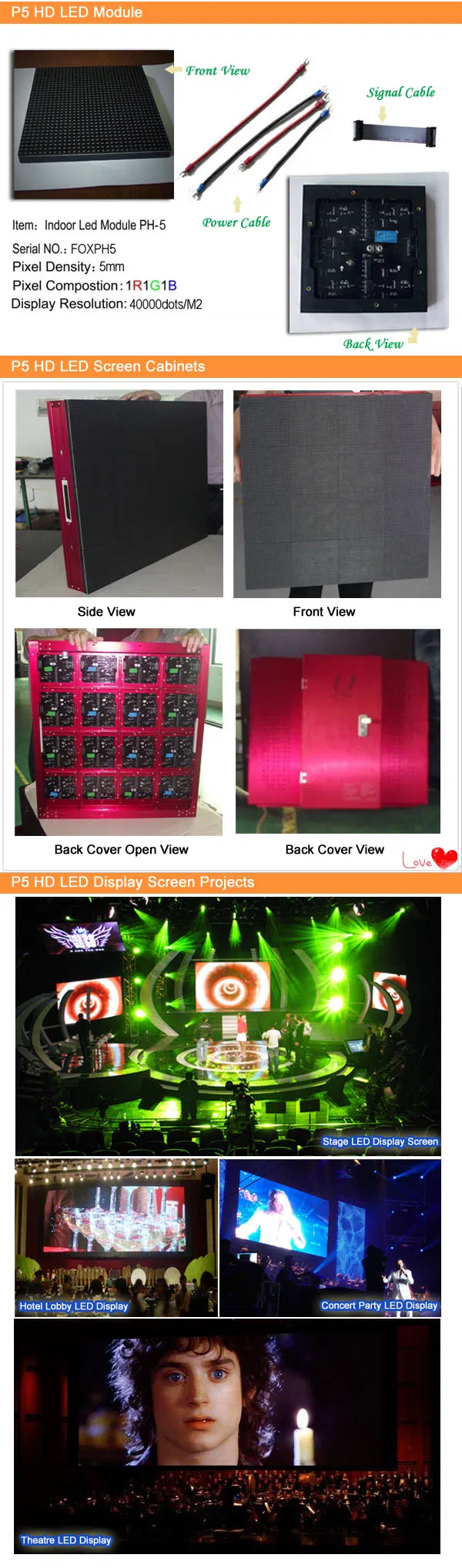 P5 Indoor Mbi5041 High Definate LED Display