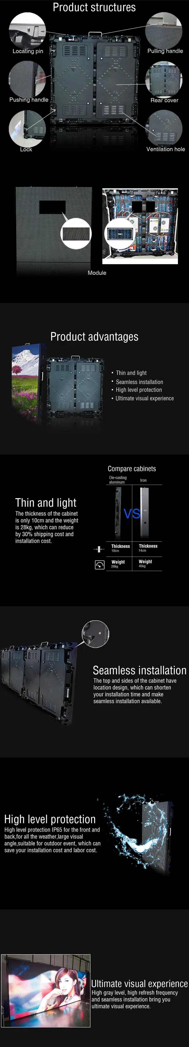 P8 Outdoor Full Color LED Module Screen Display 256mm*128mm