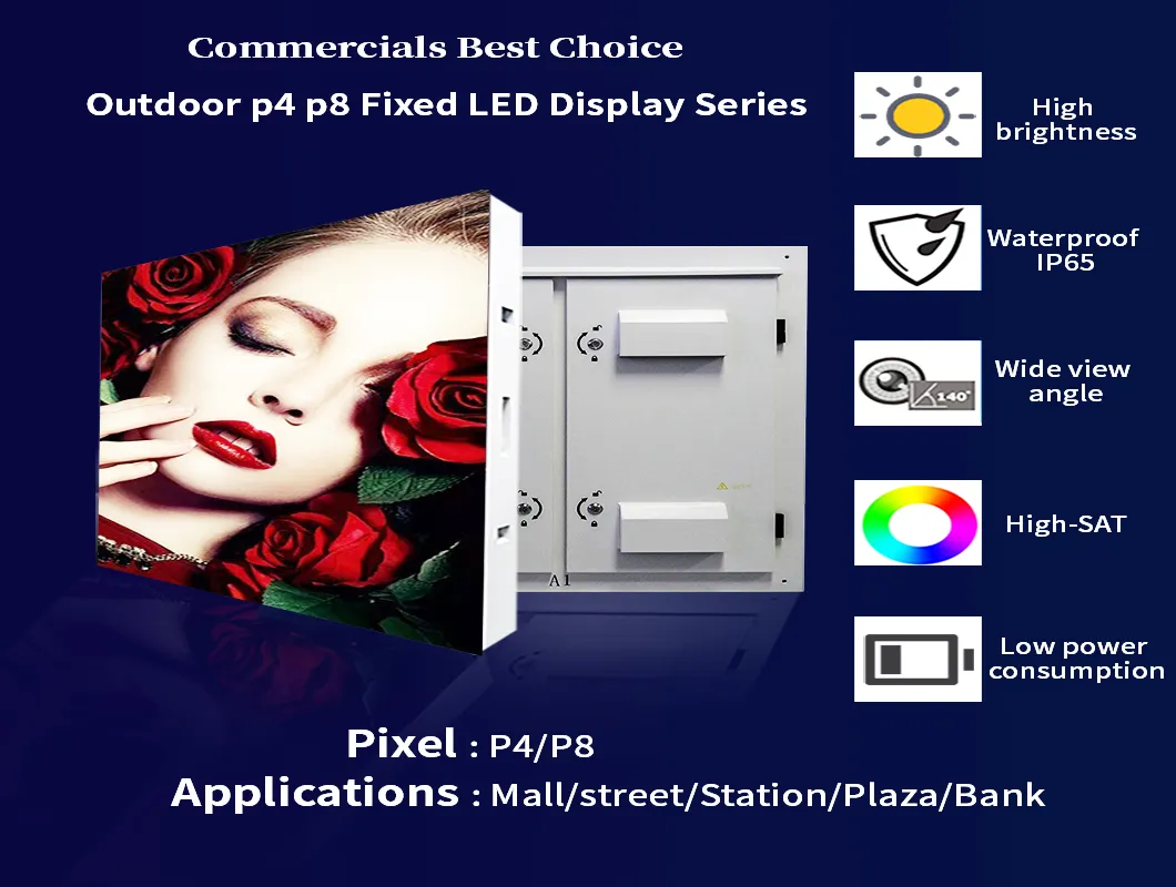 P8 Outdor Full Color Advertising Video Wall LED Screen