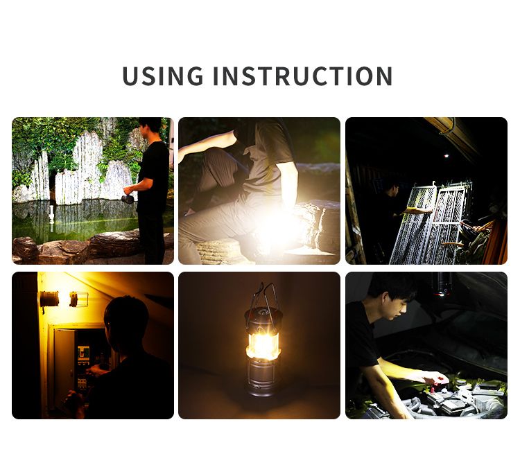 Portable Foldaway Camping Lantern with 3AA Dry Battery