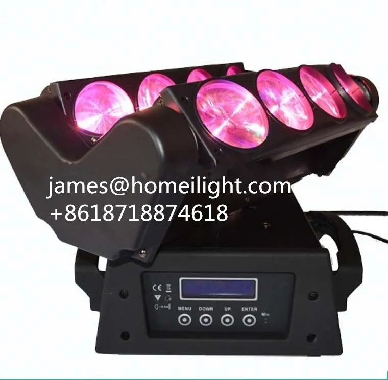 Professional DJ Disco Club Party Effect DMX Control 8X12W RGBW 4in1 Moving Head LED Spider Light