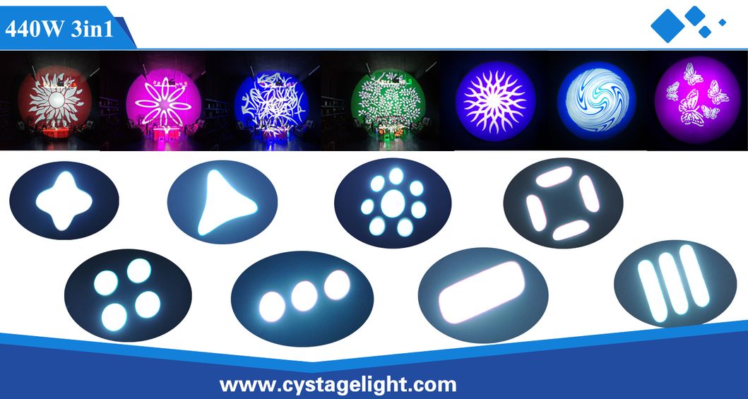 Professional Show/Stage/DJ 440W Cmy Beam /Spot/Wash 3in1 Moving Head Lighting