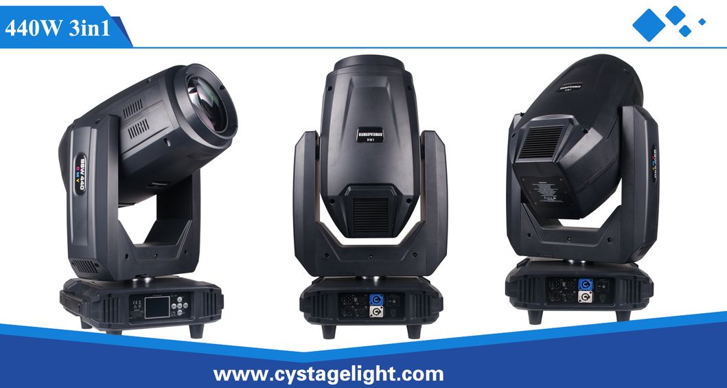 Professional Show/Stage/DJ 440W Cmy Beam /Spot/Wash 3in1 Moving Head Lighting