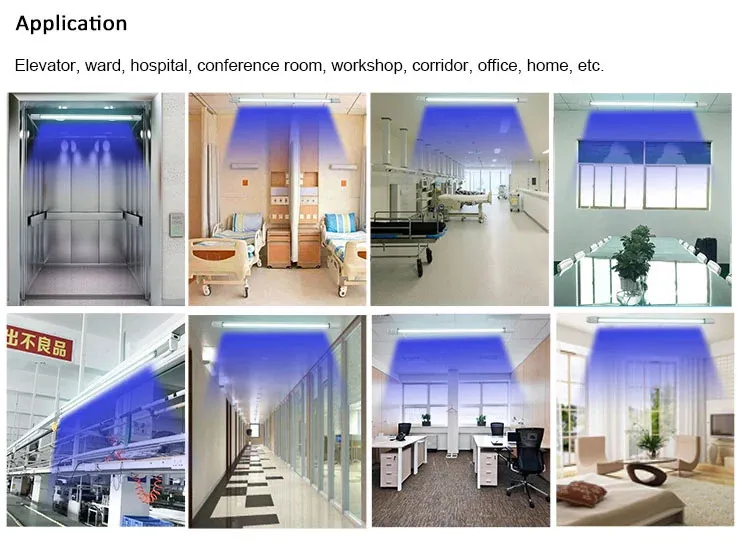 Quartz Ultraviolet Germicidal Light T8 1200mm Tube with Fixture UVC Disinfection Sterilizer Kill Dust Mite UV Quartz Lamp for Hospital Bedroom