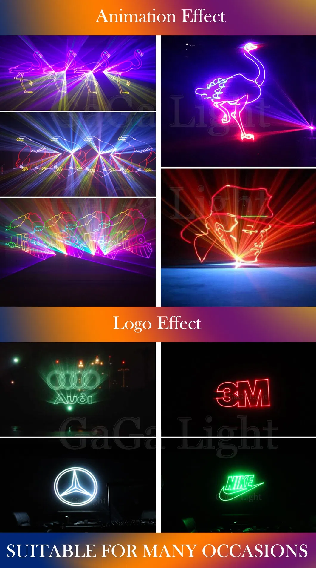 RGB 1W Full-Color Animation Disco Laser Light with Ce Certification (GA-638-RGB1000)
