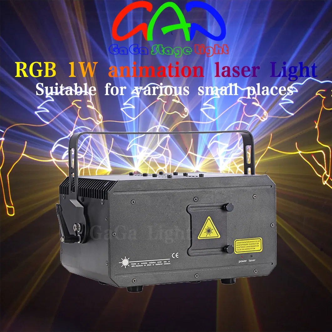 RGB 1W Full-Color Animation Disco Laser Light with Ce Certification (GA-638-RGB1000)