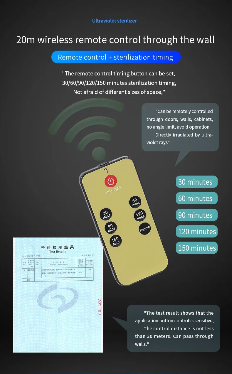 UV-C Light 254nm with Remote Control Sterilizer Lamps