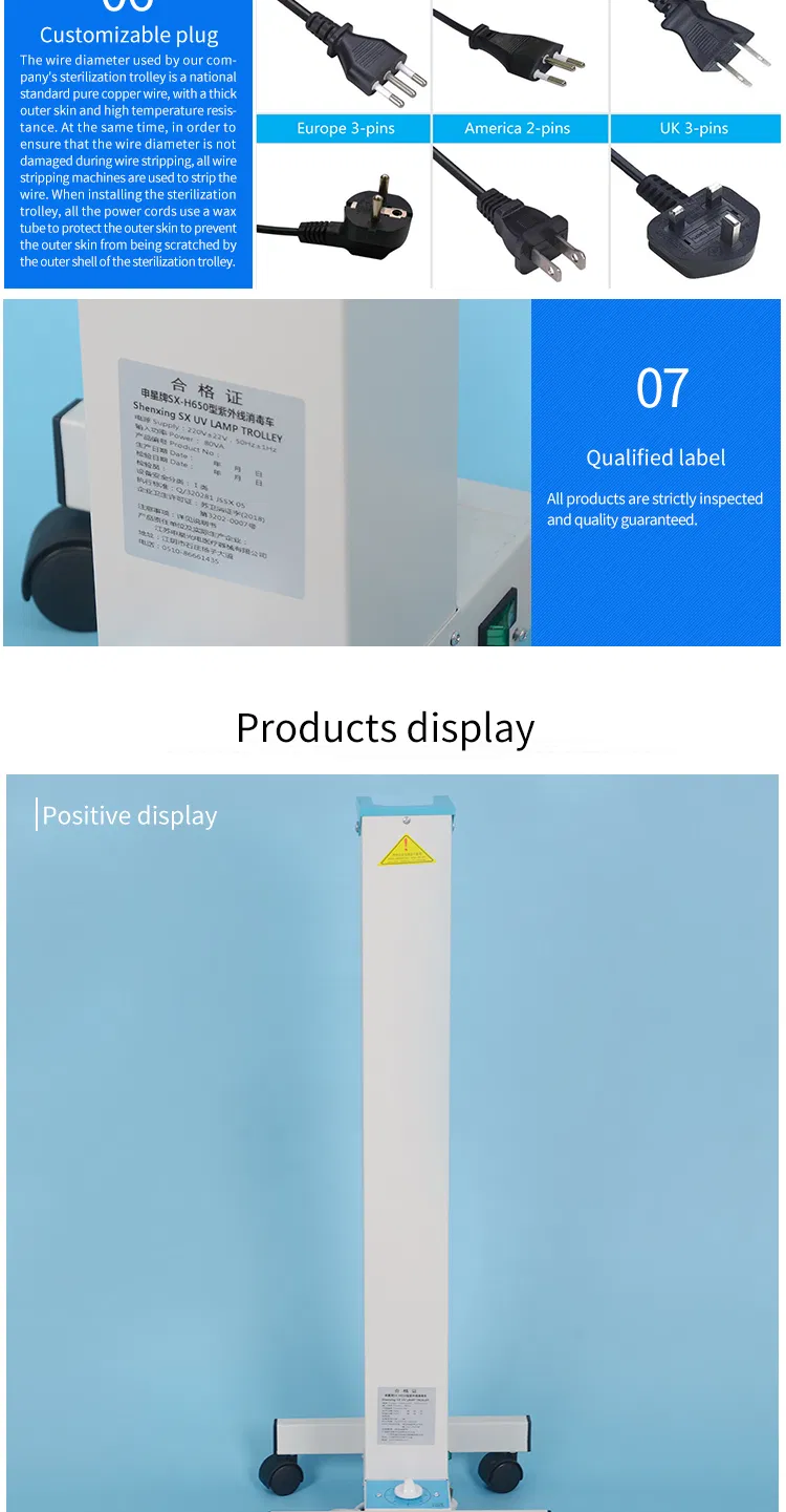 UV Sterilizer with 80W Sterilizing Lamp Tube Suitable for Home Hospital