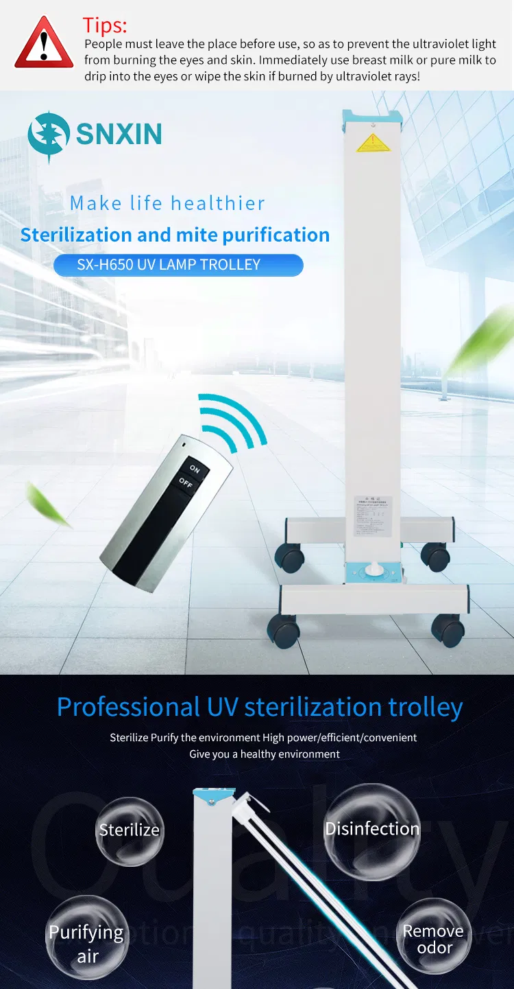 UV Sterilizer with 80W Sterilizing Lamp Tube Suitable for Home Hospital