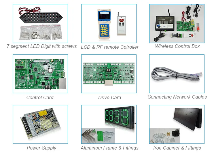 Waterproof 8888 Remote Control 7segment Digital LED Gas Price Signs for Petrol Station