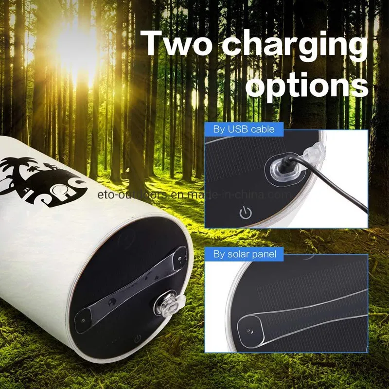 Waterproof LED Dry Bag Solar USB Powered Inflatable LED Lantern for Beach Camping Outdoors Indoor Home Decoration